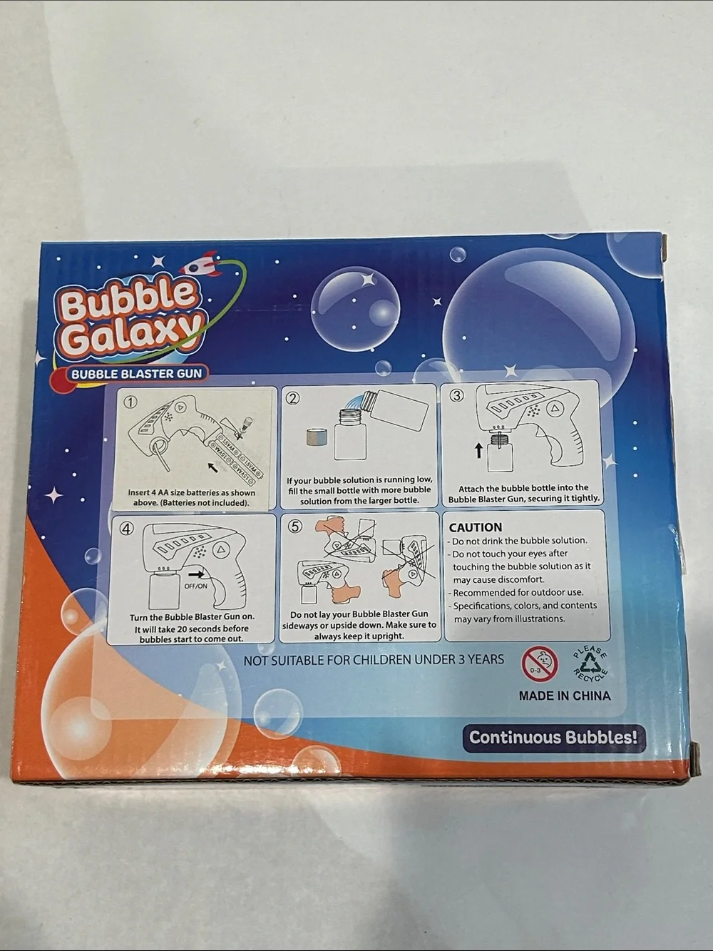 Bubble Galaxy Blaster Gun for Kids - Red and Blue music play toy new in box